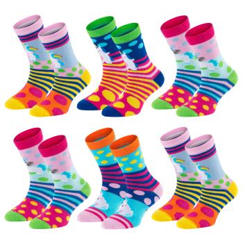 6 Paar TippTexx 24 Kinder Socken Gute Laune Einhorn